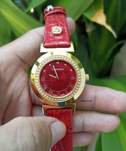 Đồng hồ Versace nữ siêu cấp dây da màu đỏ