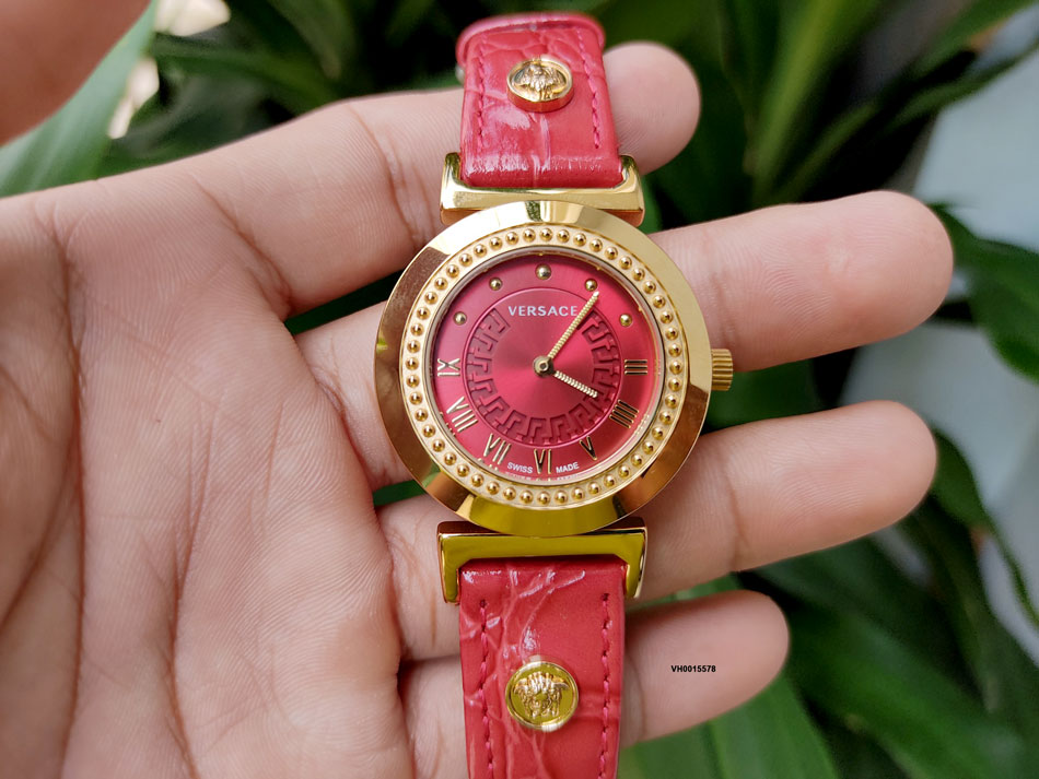mẫu đồng hồ versace nữ dây da màu đỏ giá rẻ tphcm