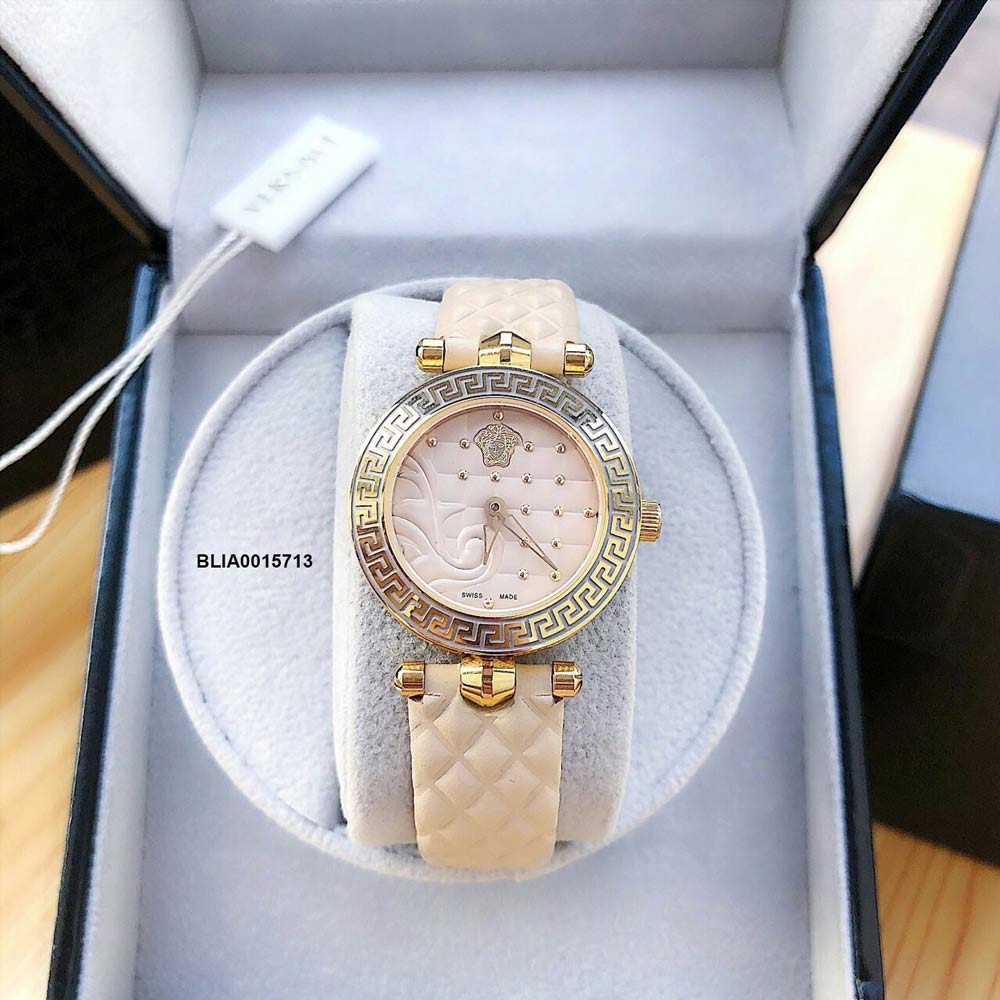 Đồng hồ Versace Nữ mặt Mini dây da siêu cấp