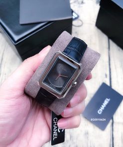 Đồng hồ Chanel Nữ mặt vuông siêu cấp dây màu đen giá rẻ