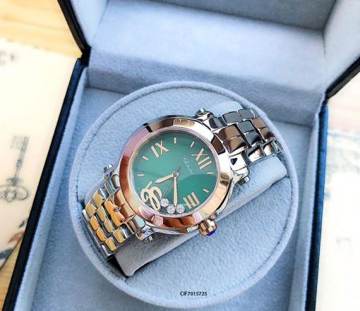 Đồng hồ Chopard Happy Sport dây kim loại mặt nâu Replica 1.1