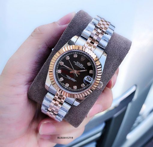 Đồng Hồ Rolex Nữ Oyster máy cơ tự động dây mạ vàng PVD, đồng hồ giá rẻ giảm 90%