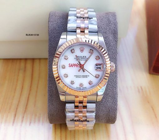 Đồng Hồ Rolex Nữ Oyster máy cơ tự động dây mạ vàng PVD