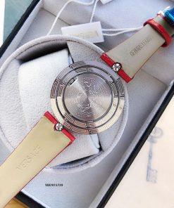 Đồng hồ Versace dây da đỏ cao cấp mặt xoay