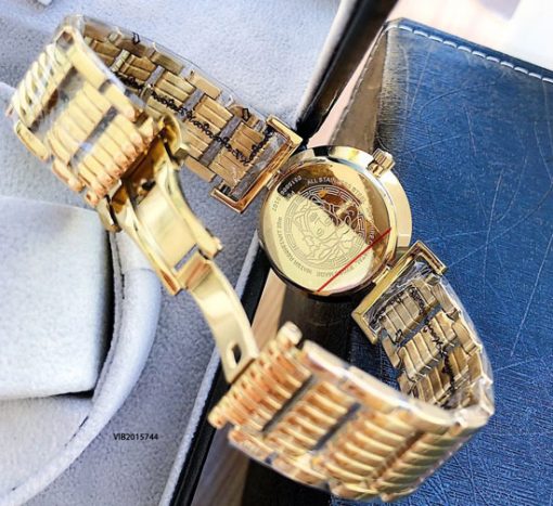Đồng hồ Versace Vanitas Nữ dây kim loại vàng mặt đen cao cấp