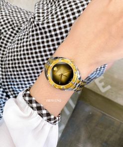 Đồng hồ Versace Shadov dây kim loại vàng cao cấp mặt đen