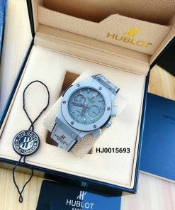 Đồng Hồ Hublot Geneve Chronograph Cặp Nam Nữ siêu cấp dây màu xám