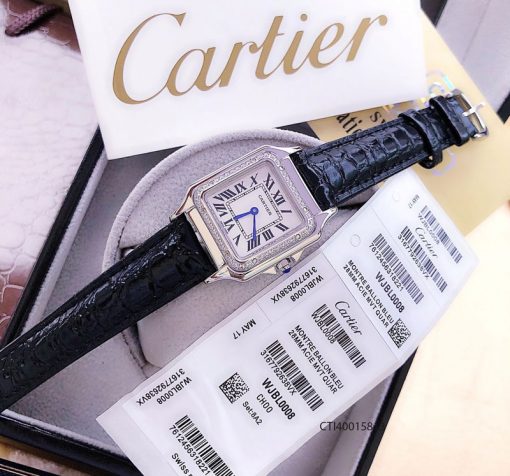 đồng hồ cartier nữ đẹp dây da mặt vuông giá rẻ tại tphcm