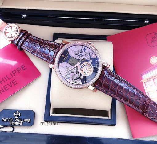 đồng hồ Patek Philippe genneve nam máy lộ cơ đẹp dây da đa điểu giá rẻ tại tphcm