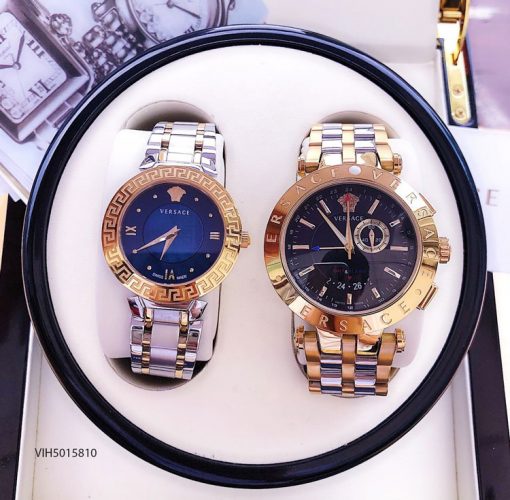 Mẫu đồng hồ cặp Versace nữ đẹp dây kim loại cao cấp giá rẻ tại tphcm