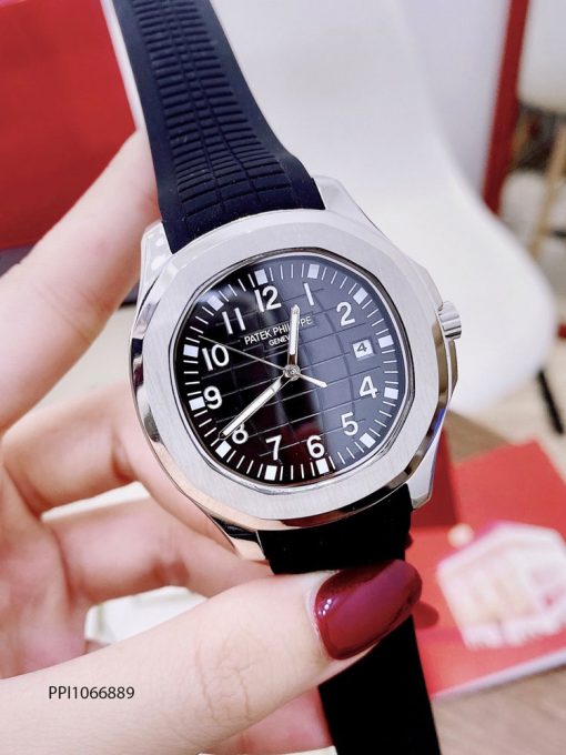 đồng hồ nam Patek Philippe Aquanaut máy cơ viền bạc dây cao su cao cấp giá rẻ