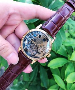 đồng hồ nam Patek Philippe máy cơ Thụy Sĩ dây đà điểu màu nâu giá rẻ