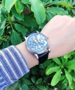 Đồng hồ đeo tay nam Patek Philippe máy cơ Thụy Sĩ dây đà điểu màu đen cao cấp
