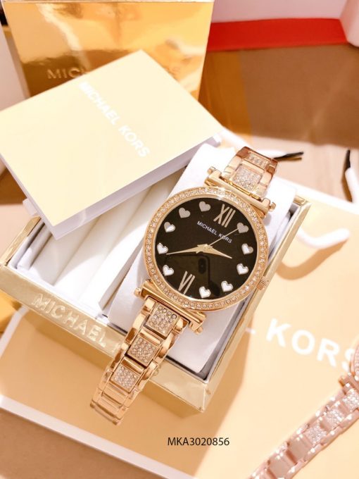 Đồng hồ nữ Michael Kors đính trái tim dây kim loại giá rẻ