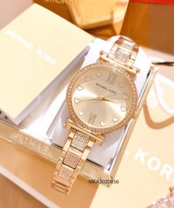 Đồng hồ nữ Michael Kors dây mạ vàng mặt hồng cao cấp