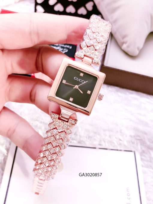 Đồng hồ nữ Gucci mặt vuông dây kim loại cao cấp giá rẻ