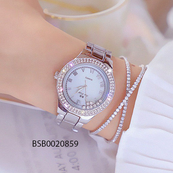 Đồng hồ  nữ Bee Sister mặt đá xoay màu bạc cao cấp  giá rẻ