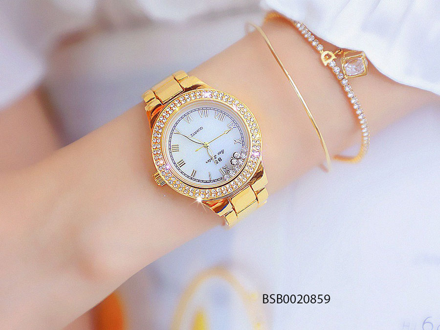 Đồng hồ  nữ Bee Sister mặt đá xoay mạ vàng cao cấp giá rẻ