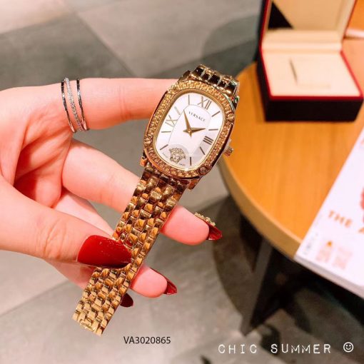 đồng hồ versace nữ dây kim loại mạ vàng cao cấp giá rẻ