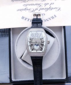 Đồng hồ nữ Franck muller máy Thụy Sĩ dòng Vanguard Yaching V32 viền bạc