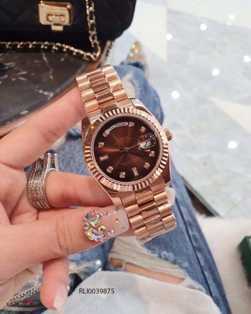 Đồng hồ Nữ Rolex Oyster Datejust màu nâu Siêu cấp giá rẻ