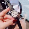 Đồng hồ Tissot 1853 nữ hoạt tiết dây da bạc viền bạc cao cấp