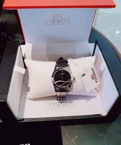 Đồng hồ Tissot 1853 nữ hoạt tiết dây da viền bạc cao cấp