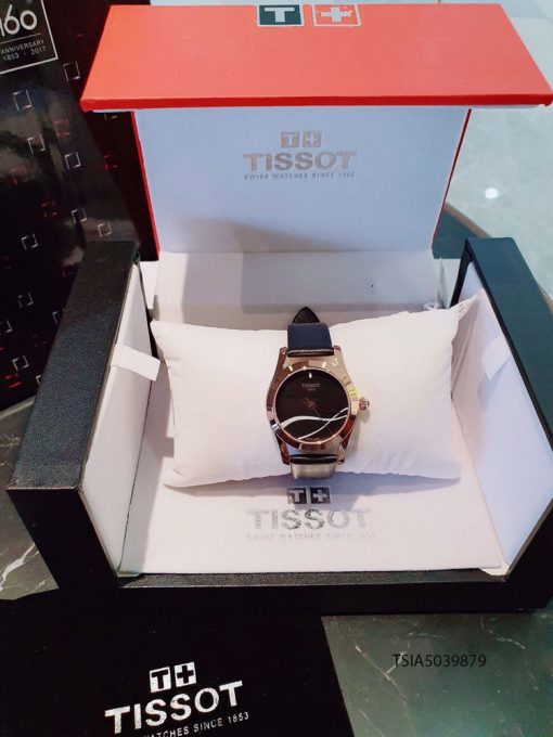 Đồng hồ Tissot 1853 nữ hoạt tiết dây da viền vàng cao cấp giá rẻ fullbox
