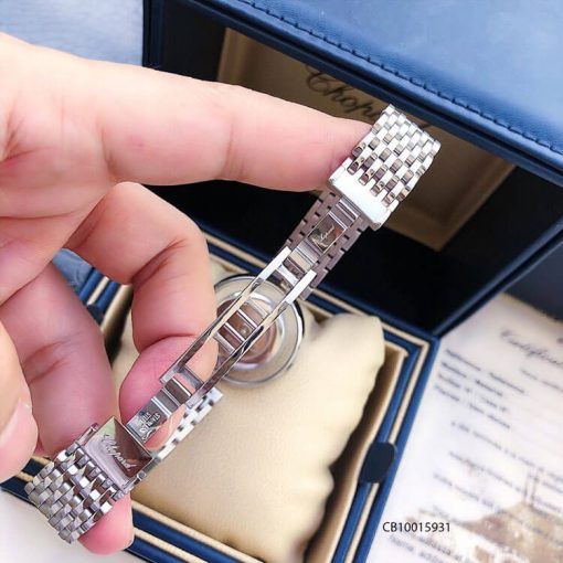 khóa đồng hồ nữ Chopard dòng Happy Diamond kính Real Saphirre replica 1:1