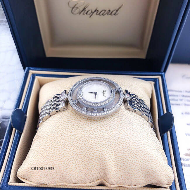 độ dày Đồng hồ đeo tay nữ Chopard Happy Diamond Real sapphire trắng replica 1:1
