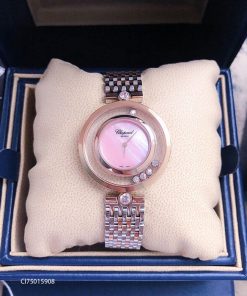 Đồng hồ Chopard dòng Happy Diamond demi mặt hồng replica 1:1