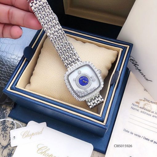 dây đồng hồ nữ Chopard dòng Happy Diamond mặt vuông replica 1:1 giá rẻ