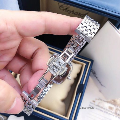 khóa đồng hồ nữ Chopard dòng Happy Diamond mặt vuông replica 1:1 giá rẻ