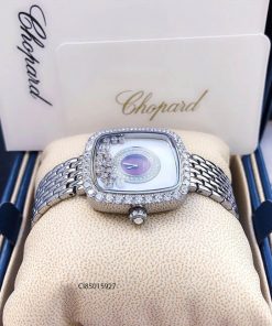 độ dày đồng hồ nữ Chopard dòng Happy Diamond mặt vuông đỏ replica 1:1 giá rẻ