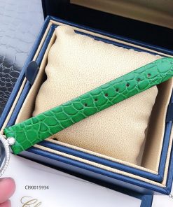 dây đồng hồ đeo tay nữ Chopard Happy Diamond dây da xanh replica 1:1