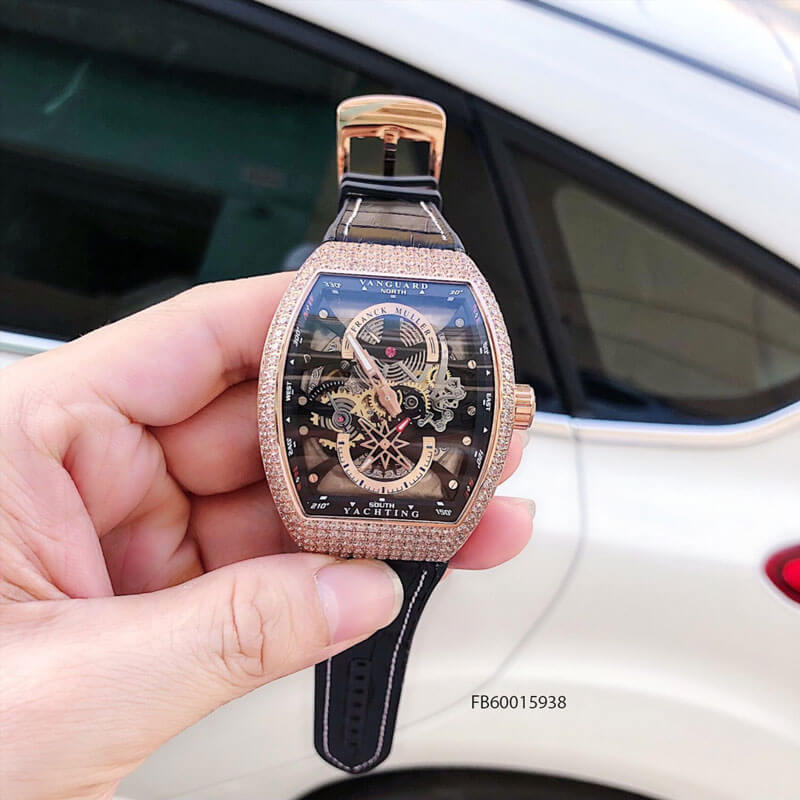 Đồng hồ nam Franck muller Vanguard V45 SC DT lộ cơ Thụy Sĩ viền vàng giá rẻ