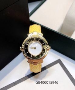Đồng hồ nữ Gucci Vintage dạng lắc dây da vàng cao cấp giá rẻ fullbox