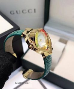 mặt Đồng hồ nữ Gucci Vintage dạng lắc dây da xanh cao cấp giá rẻ fullbox