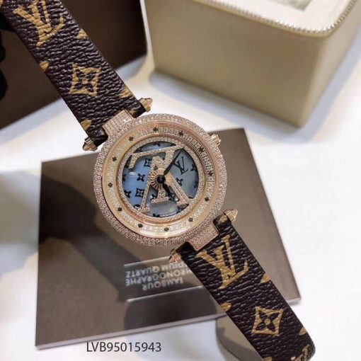 Đồng Hồ đeo tay nữ Louis Vuitton Nữ mặt xoay tự động máy Thụy Sĩ cao cấp giá rẻ fullbox