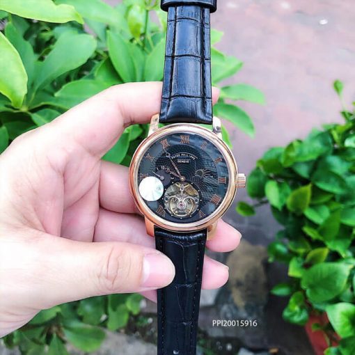 Đồng hồ đeo nam Patek Philippe máy Thụy Sĩ dây da cao cấp giá rẻ