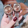 Đồng hồ cặp rolex nam nữ dây kim loại, đồng hồ rolex máy nhật bản giá rẻ