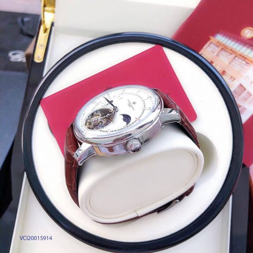 độ dày đồng hồ đeo tay nam Vacheron Constantin Automatic máy thụy sĩ dây da cao cấp
