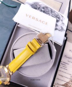 dây đồng Hồ Nữ Versace Daphnis máy Thụy Sĩ Dây Da Vàng Cao Cấp