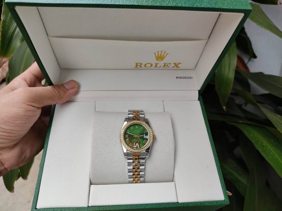 Đồng hồ Rolex Nữ dây kim loại đính đá sang trọng