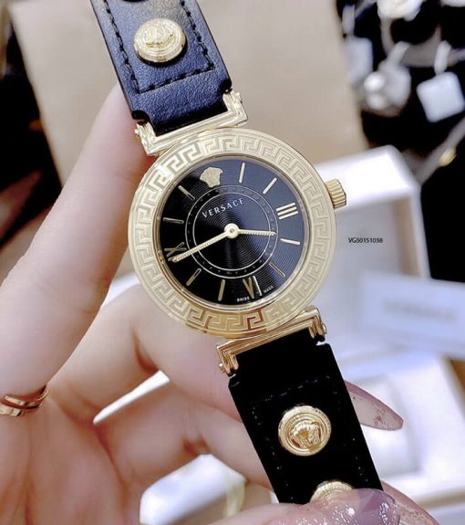 Đồng hồ Versace Tribute Leather dây da đen