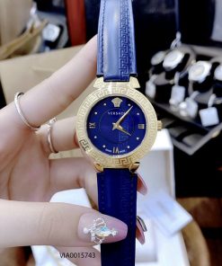 đồng hồ versace nữ dây da xanh