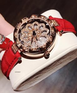 Đồng hồ Guou chính hãng mặt hoa đính kim cương