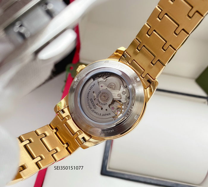 Đồng hồ Seiko nam dây kim loại mạ vàng cao cấp
