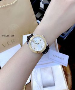 Đồng hồ Versace Greca Signature Leather dây da đen cao cấp