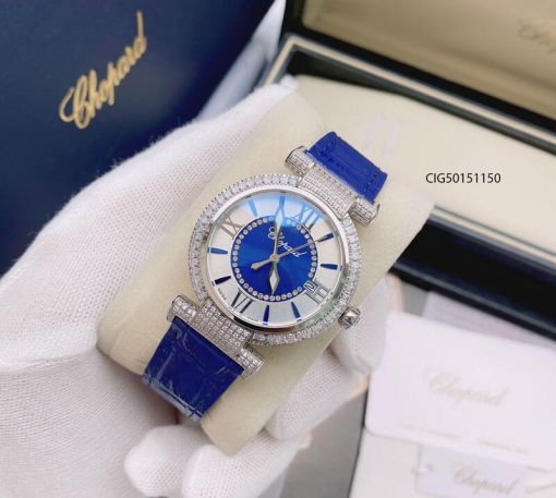 Đồng hồ nữ Chopard Imperiale dây da màu xanh